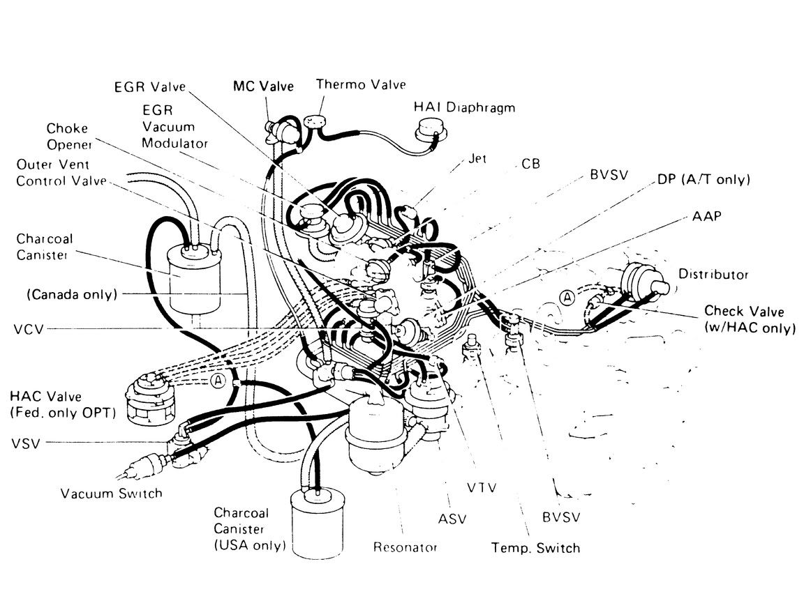 4x4 and OffRoad Forum 22R, 22RE, 22RTE Vacuum Diagrams